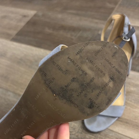 Marc Fisher Periwinkle Blue Suede Heels - Picture 4 of 5